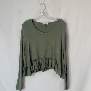 Olivia Rae Oversized Copped Ruffle Bottom Top